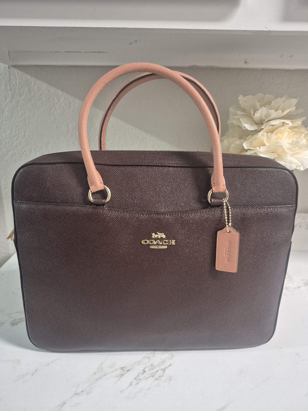 NWOT Coach Leather Laptop Bag
